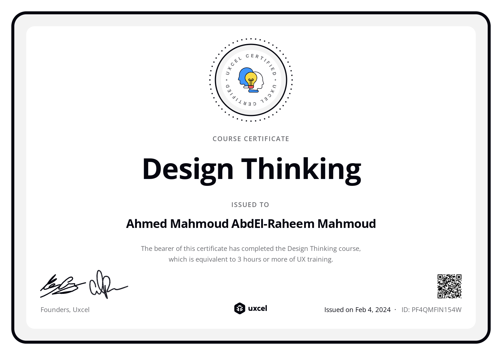 Ahmed Mahmoud AbdEl-Raheem Mahmoud's certificate